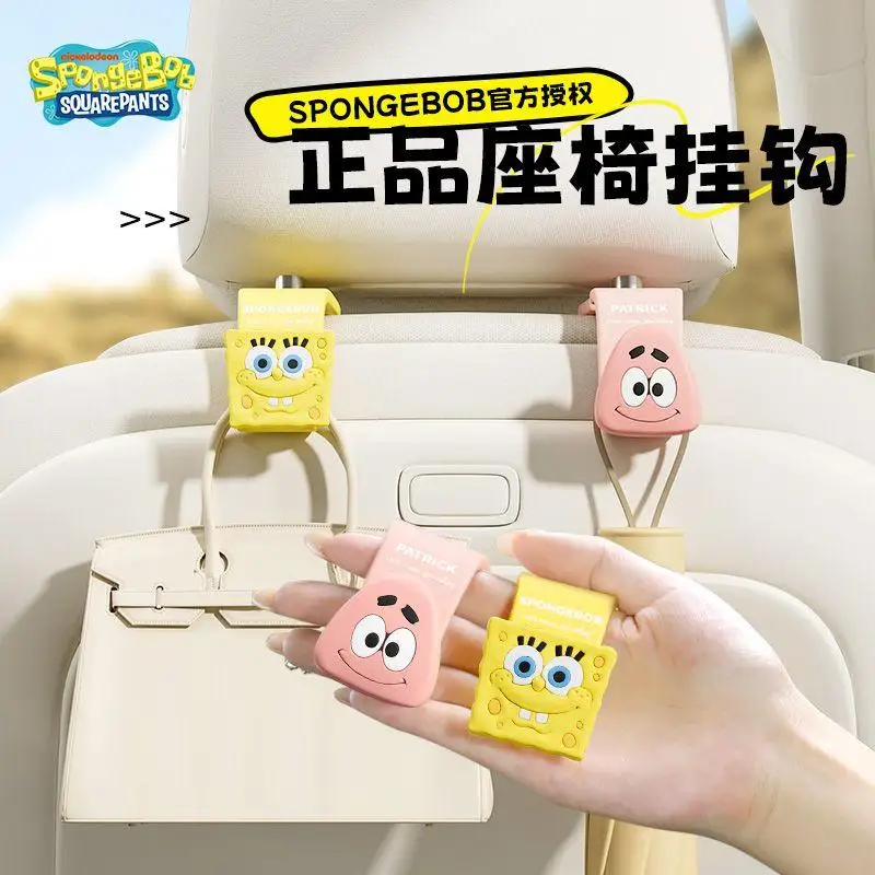 Cartoon Kawaii SpongeBob SquarePants Patrick Star Car Hook Car Seat Back Hook Cute Small Seat Hook