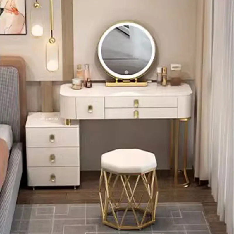 

Holder Glod Dressing Table Luxury Modern Living Room Storage Dressing Table Mobile White Tocador Maquillaje Bedroom Furniture