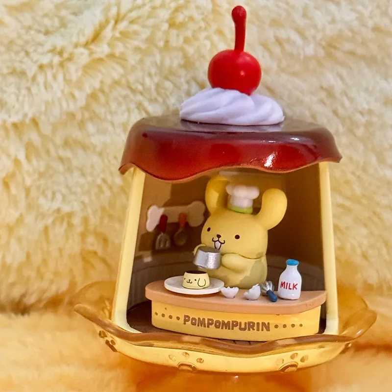 

Rement Pompompurin Love Cooking Mini Diorama Figure Blind Box Official Licensed Cute Kitchen Scene Model Display Toy Gift