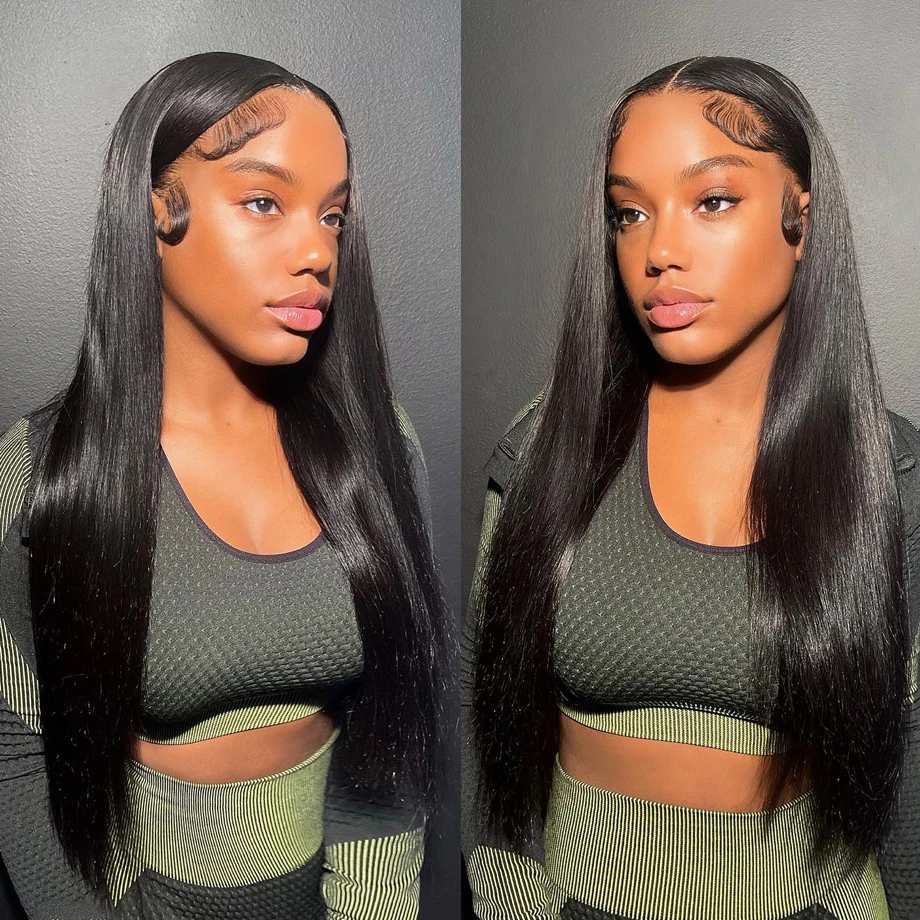 

40 Inch Human Hair Wigs 13x4 Straight Lace Front Wig Glueless Pre Plucked Brazilian Bone Straight Hd Lace Frontal Wig For Women