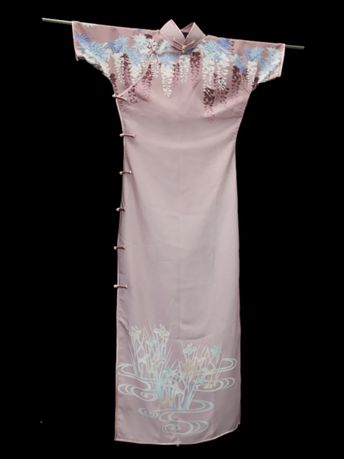 

Традиционное женское ципао ручной работы Ele: винтажное, приталенное, с цветочным узором, для повседневной носки