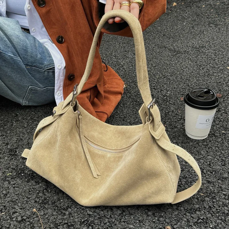 

Fashion Womens Shoulder Bags Luxury Designer Brand New Ladies Soft Suede Cow Leather High Quality Bag for Daily Work Use