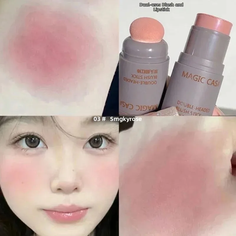 أحمر خدود كريمي أحادي اللون، إسفنجة مزدوجة الأطراف، طبيعية تدوم طويلاً، تفتيح الوجه، مكياج تجميلي #1