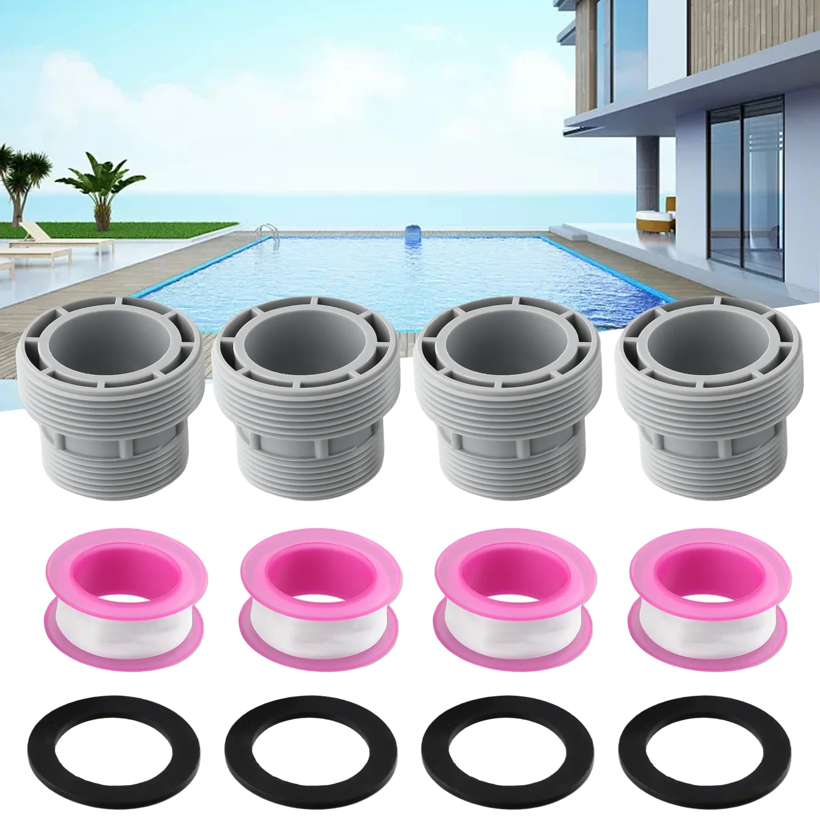 Versatile Conversion Set for Above Ground Pool Filter Hoses Connects 40mm to 1 12 Ports Compatible with Various Pool Brands