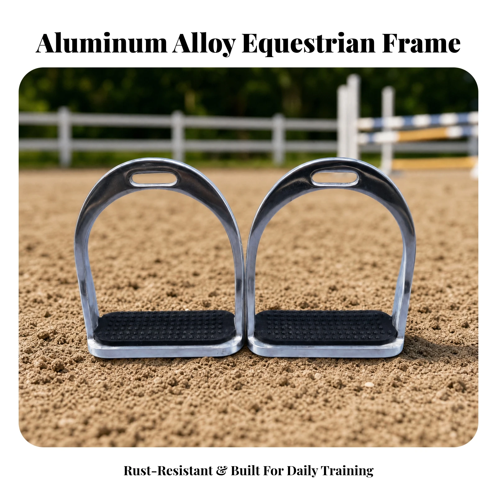 Stirrups with Textured Footbed Wear-Resistant Aluminum Alloy Stirrups Equestrian Tack Ergonomic Riding Accessory Balanced