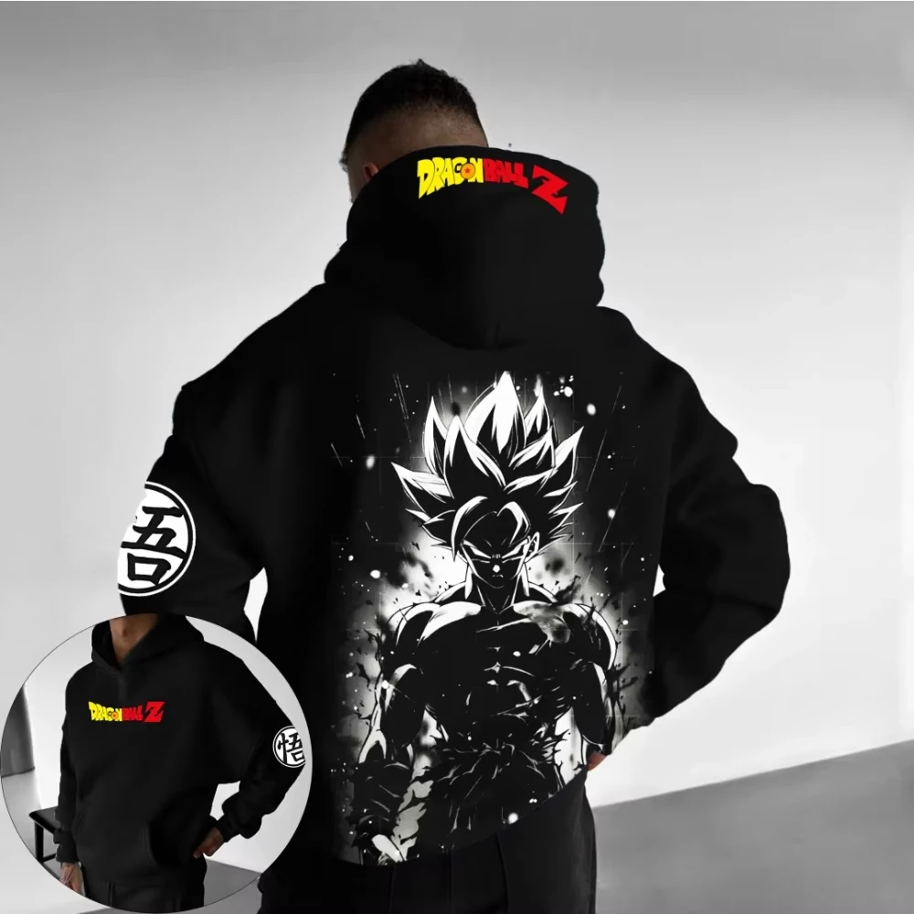 Dragon Ball Men's Hoodie Sweater Goku Kakarot Anime Spring And Autumn Boys Children's Long Sleeve Parent-Child WearWinter
