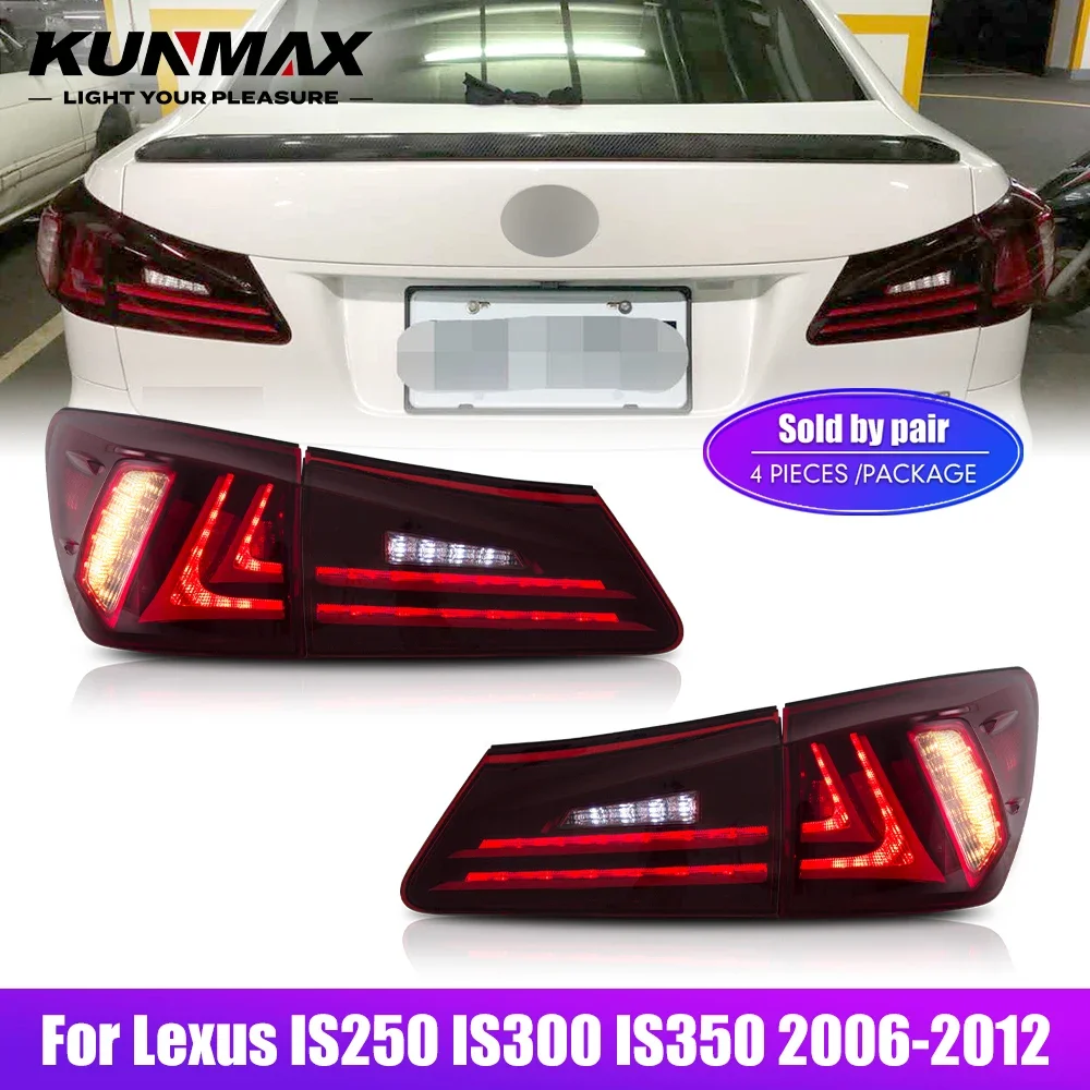 Pair Of LED Tail Lights For Lexus IS250 IS300 IS350 2006-2012 Reverse Brake Turning Signal Car Rear Tail Light Assembly