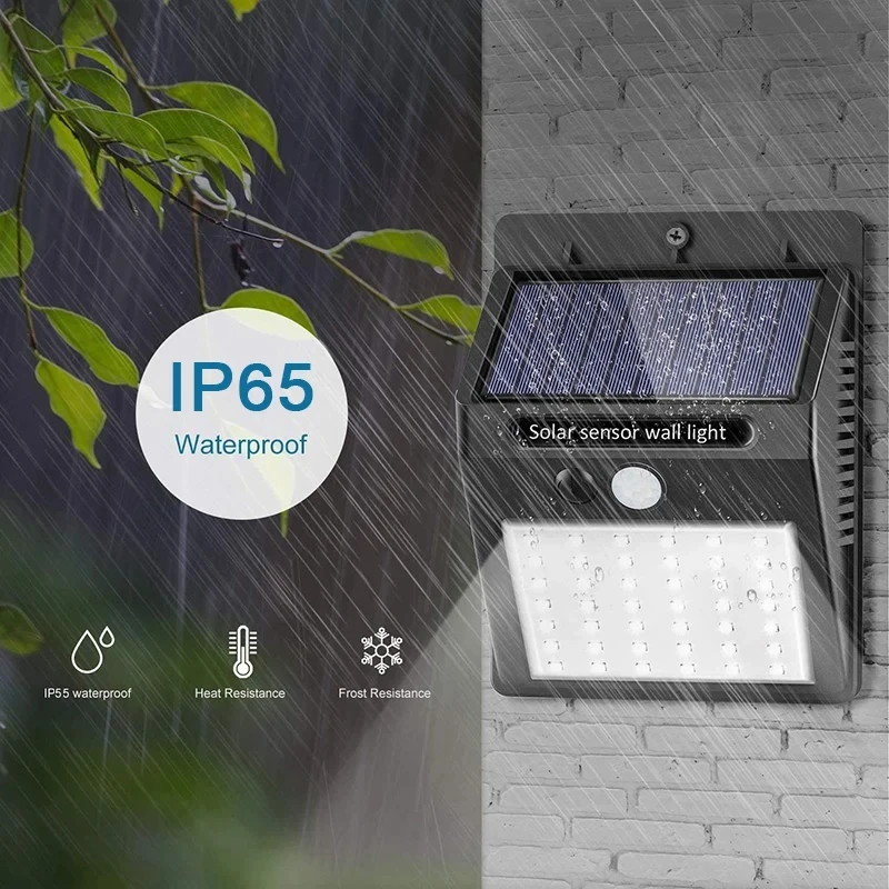 20/30/100 LED Solar Lights PIR Motion Sensor Wall Light Outdoor Waterproof Solar Powered Sunlight Street Lamp Garden Decoration