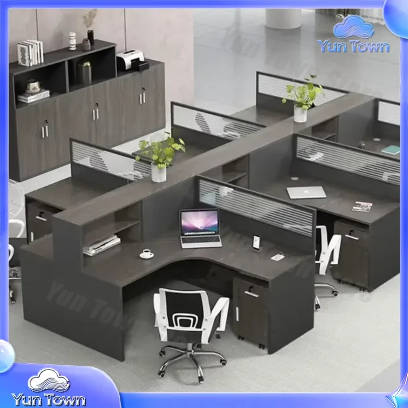 Modern Icon Workspace Acoustic Partition Desk for Office Workstation Cubicle Modular Furniture for 4 6 8 10 Person Workstat