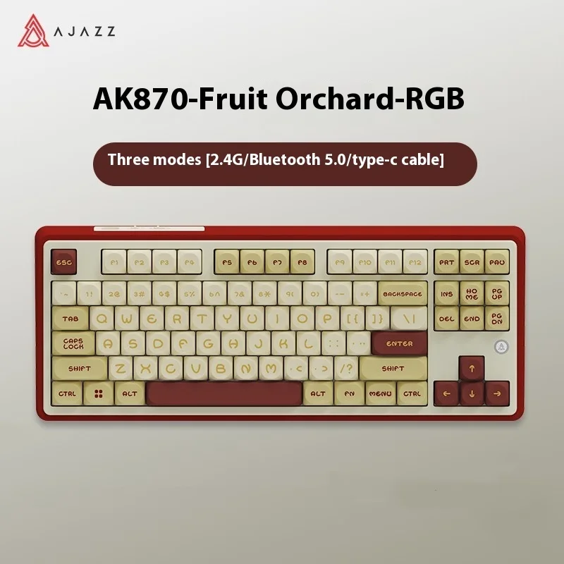 

AJAZZ ak870 mechanical keyboard wireless bluetooth tri-mode gaming keyboard full keys hot swap screen knob RGB gaming gasket