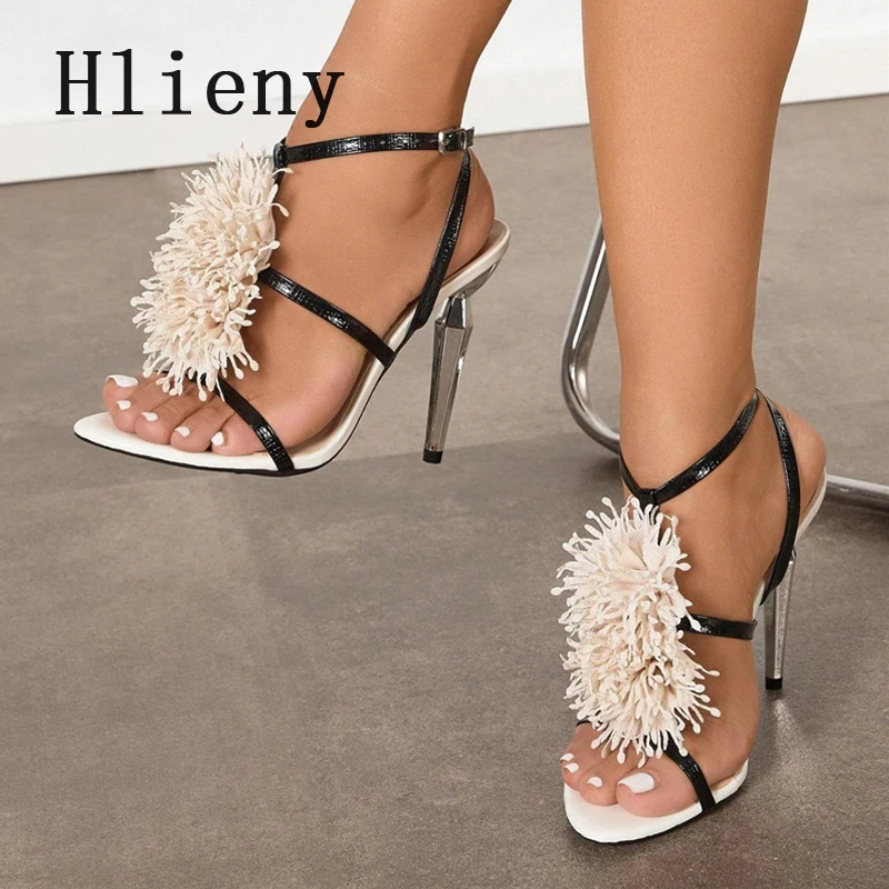 

Hlieny Fashion Open Toe Sandals Stiletto High Heels Buckle Straps Shallow Summer Party Pumps Dress Sexy Women Shoes