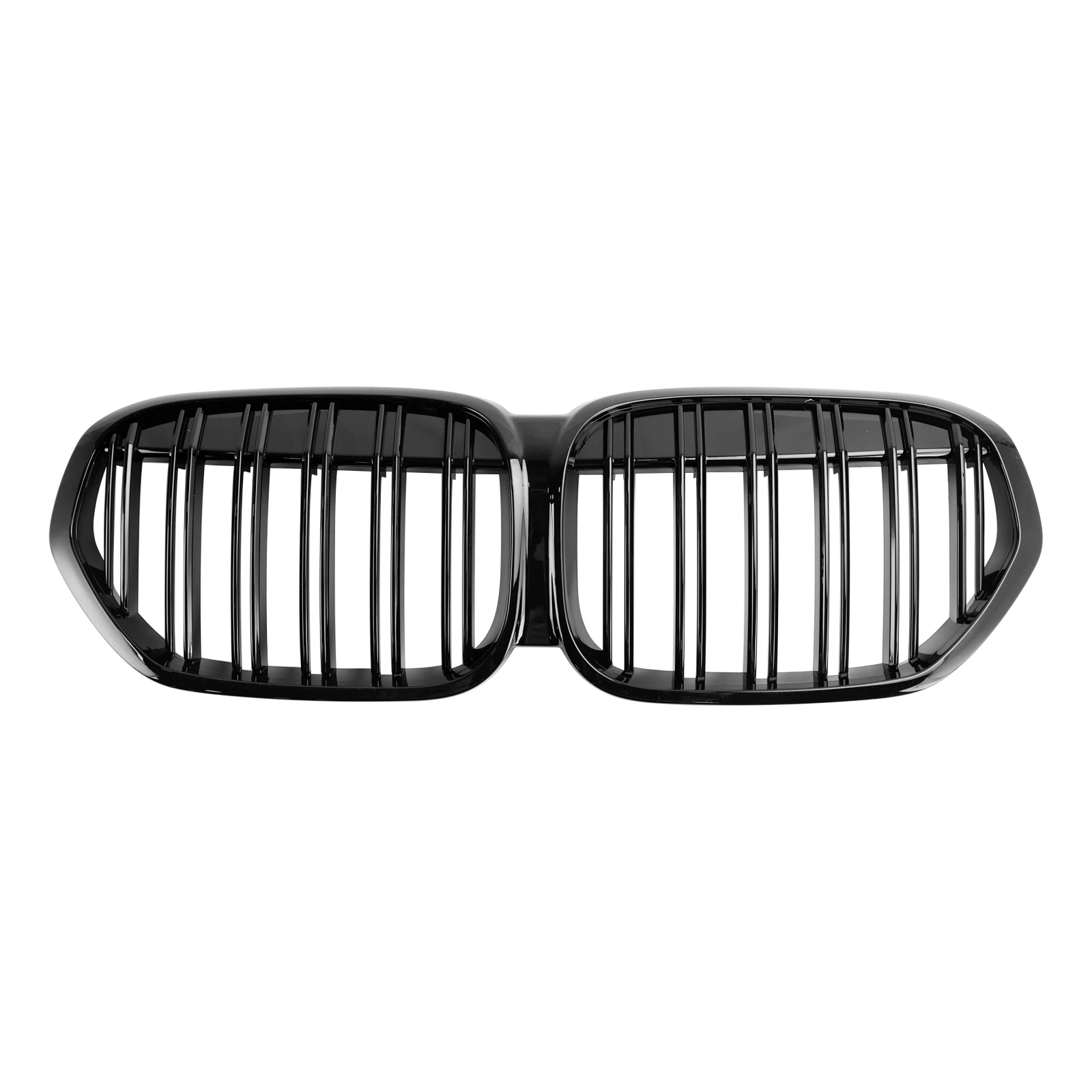 For BMW X1 F48 F49 2019-2021 Dual Slat Gloss Black Front Kidney Grille Grill