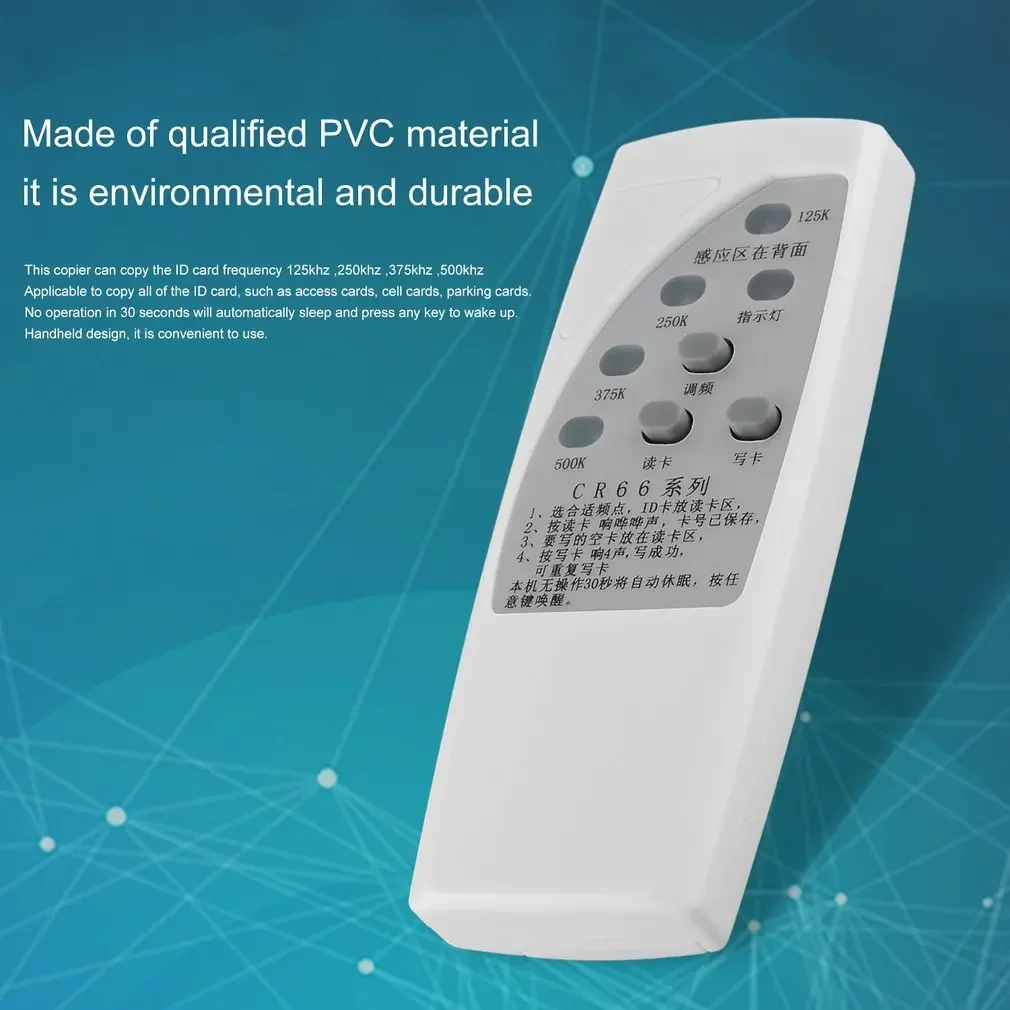 Imagem -04 - Copiadora de Cartões de Identificação Rfid com Luz Indicadora Scanner Programador Leitor Gravador Duplicador Sensível Cr66 125 250 375 500khz