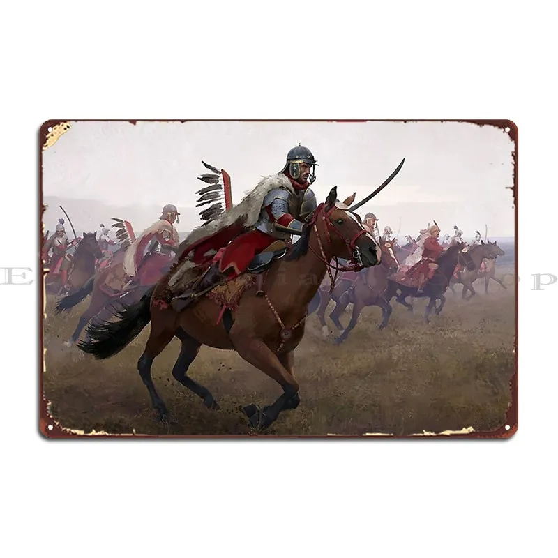 The Chase Of Polish Winged Hussars Metal Plaque Party Customize Cinema Party Create Tin Sign Poster