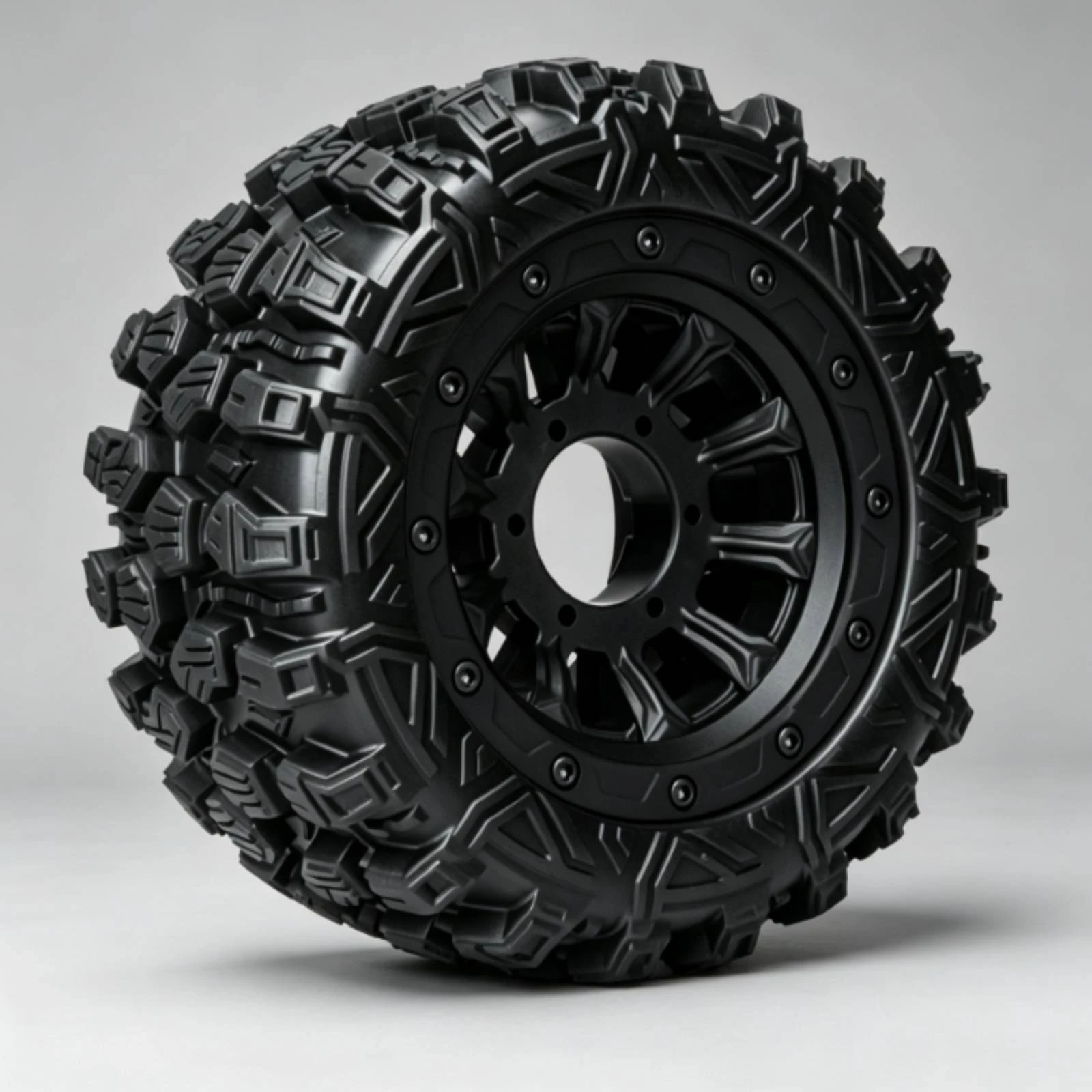 2 Pieces 1/10 Scale RC All-Terrain Tire Easy to Install Lugged RC Crawler Tire with Hex Adapters Wear-Resistant Upgrade
