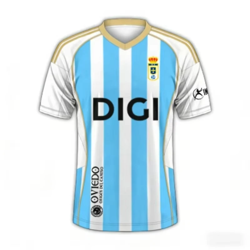 Nueva Camiseta de Visitante del Real Oviedo Centenario 2026 Unisex, Manga Corta, Verano, Secado Rápido, Transpirable, Moderna, Ropa de Playa, Traje de Surf