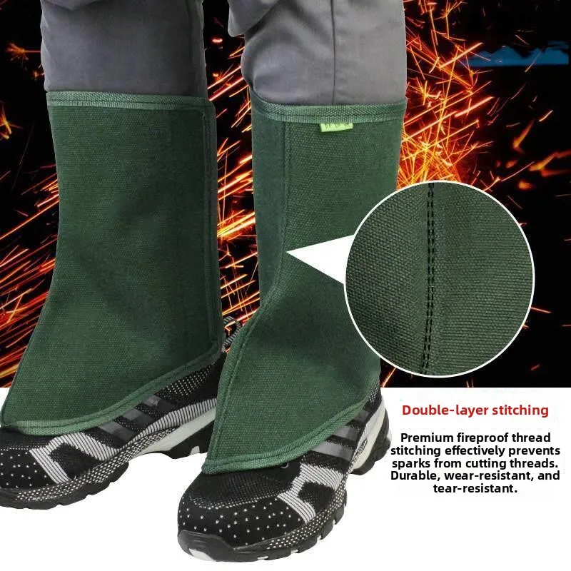 

Thickened Canvas Foot Cover Welding Protective Leggings Fireproof Wear-Resistant for Welding Workers Special Heat In...