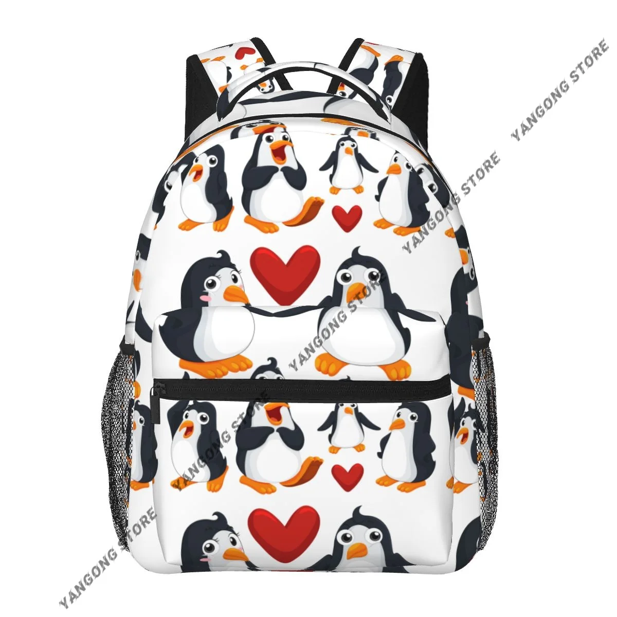 Cute Penguins In Love Backpack For Teenagers Boys Children Student School Bags Unisex Laptop backpack Travel Shoulder Bag