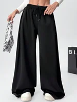 Women's Plus-size Fleece Sweatpants for Autumn and Winter Warm Casual Loose Stylish and Versatile Streetwear Trendy Oversized