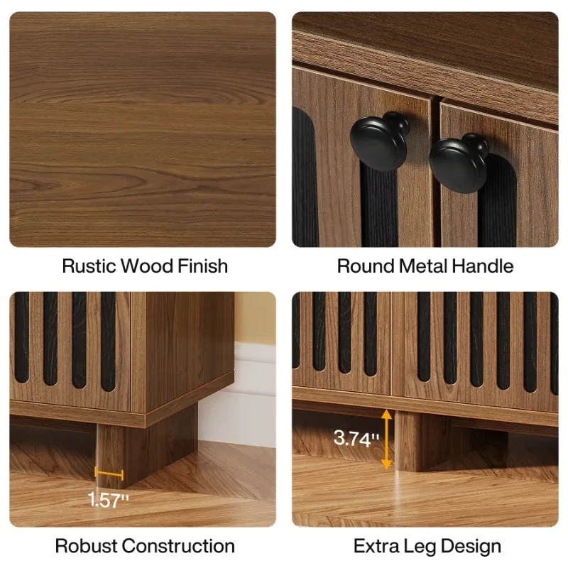 Шкаф Ssideboard Роскошный 55-дюймовый фермерский дом Кухонный шкаф для хранения Шведский шкаф Мебель