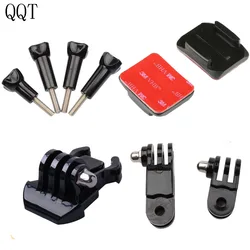 QQT Side Mount Kit 3 Way Pivot Adjustable Arms + Base Plate + Curved Mount + 3 M Adhesive for Go Pro Hero11 10 9 8 7 6 5 4SJ4000