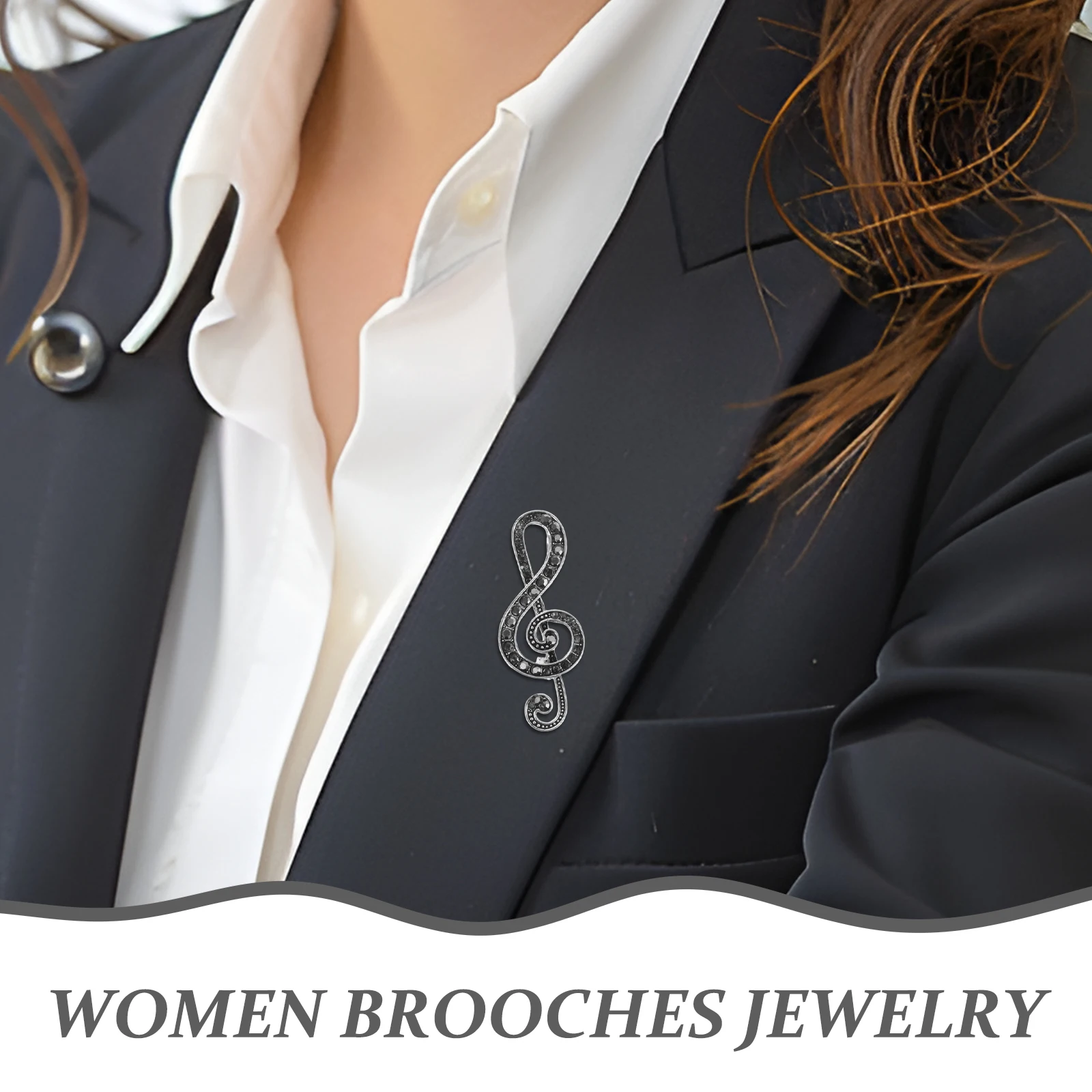 الموسيقية ملاحظة بروش حجر الراين دبوس الزخرفية للقمصان مهرجان حزب مجوهرات أنيقة طوق دبابيس الملحقات