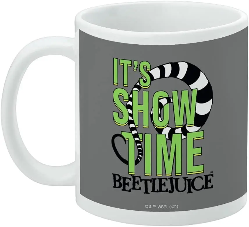 GRAPHICS & MORE Beetlejuice It\'s Showtime Quote Ceramic Coffee Mug, Novelty Gift Mugs for Coffee, Tea and Hot Drinks, 11