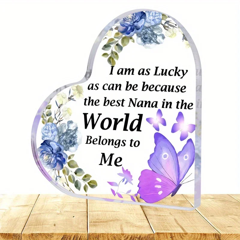 Acrylic Purple Butterfly Crown Paperweight, Grandma Birthday Gift Farmhouse Office Decor