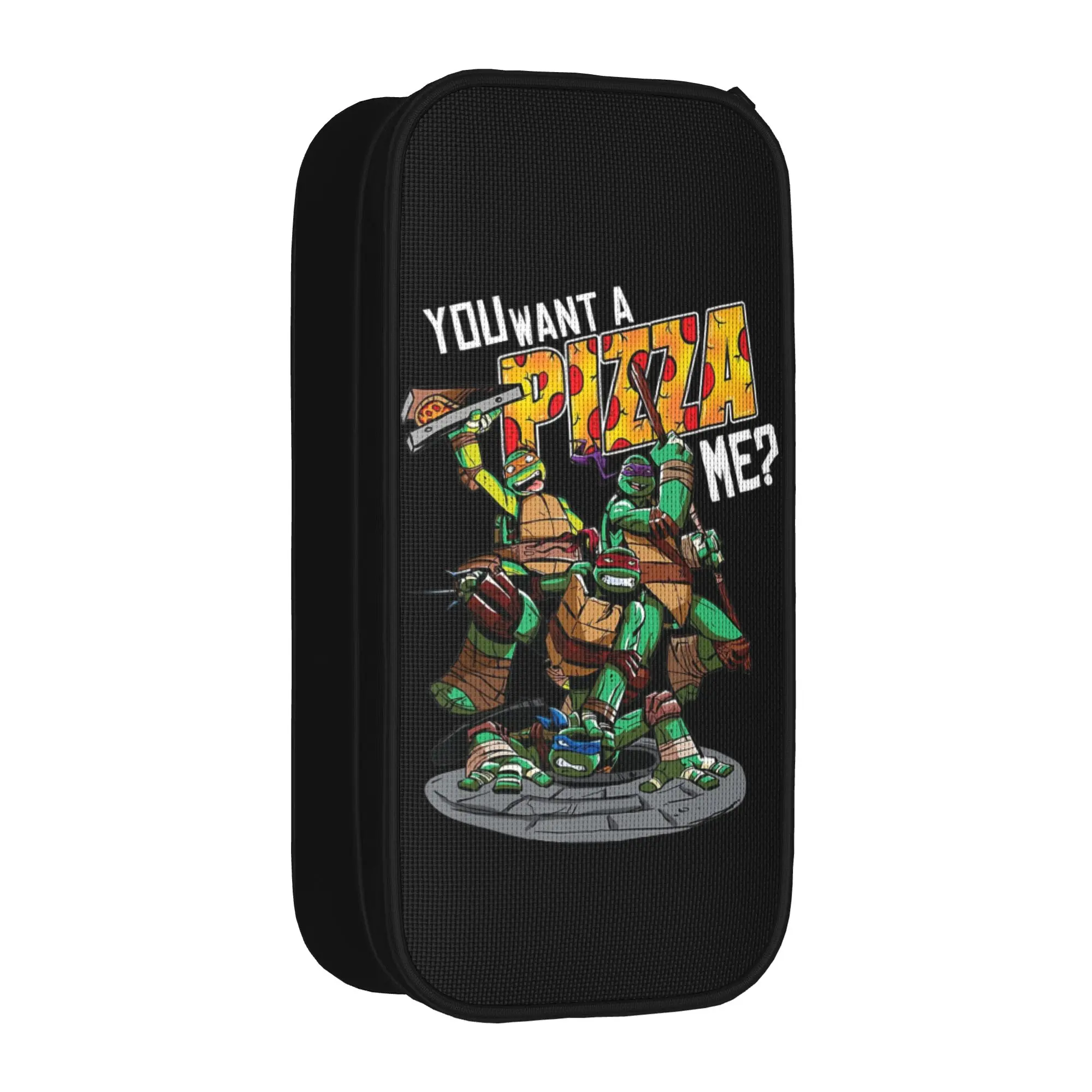 Cute TMNT T-Turtles Pizza Lover Pencil Case Classic  Pen Holder Bags Student Large Storage School Supplies Cosmetic Pencil Box
