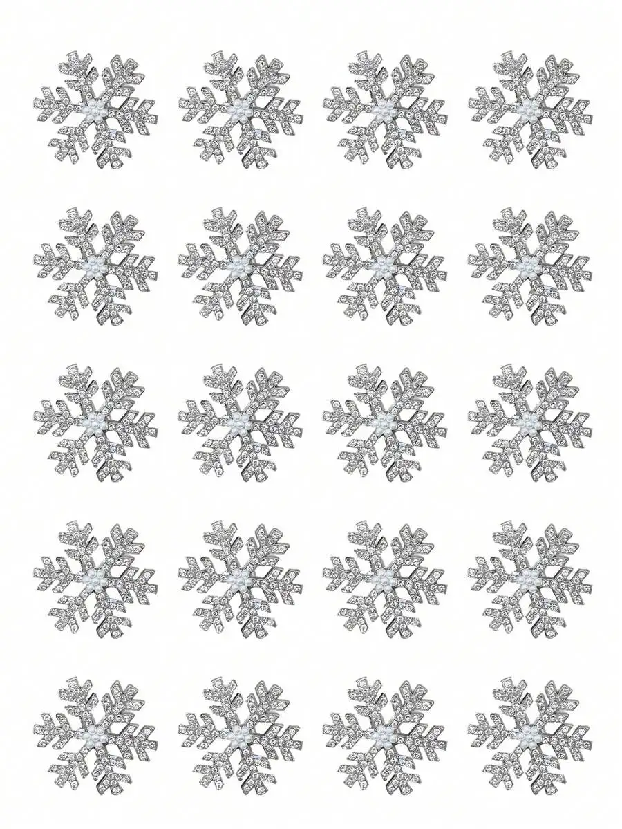 

Silver snowflake faux pearl hair clips for women winter daily wear elegant bangs claw barrettes rhinestone accessories
