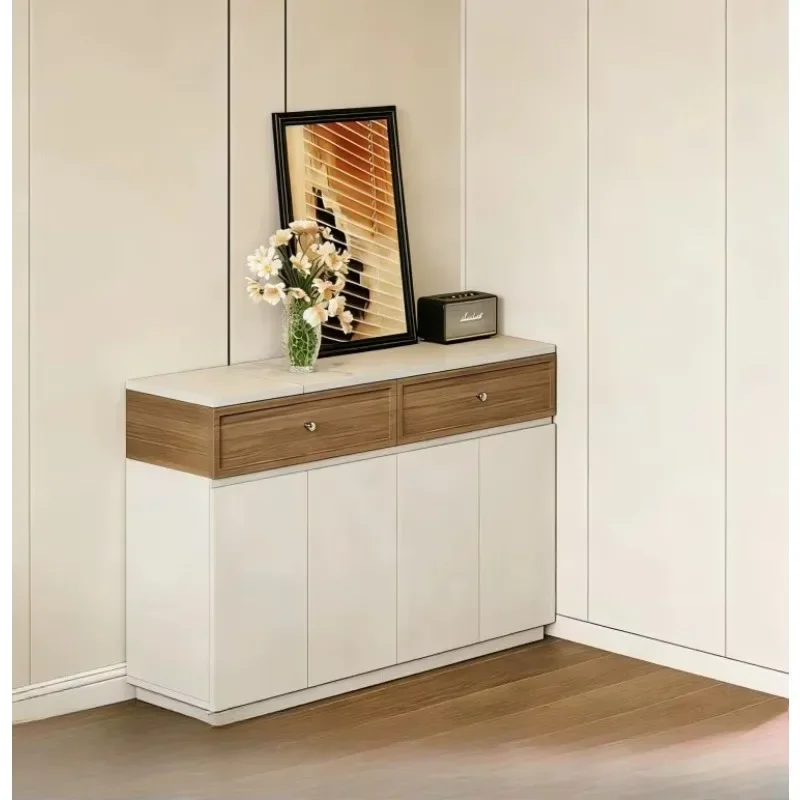 Medieval Cream Style Bedroom Against The Wall Solid Wood Ultra-thin Drawer Storage Cabinetn29