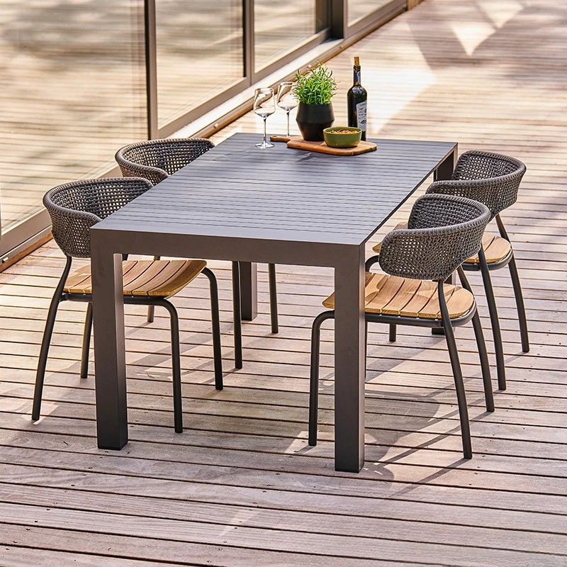 

Nordic outdoor leisure tables and chairs rattan villa courtyard balcony open-air garden outdoor waterproof