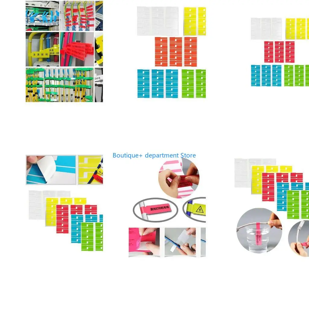 E1PD 30 Pcs Printer Wire Labels Self-Adhesive Cable Label Colorful Tags