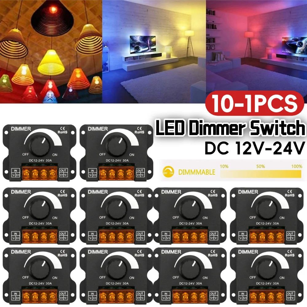 

Регулятор яркости LED-ленты, регулируемый диммер, контроллер PWM, цифровое бесступенчатое затемнение для одноцветных светодиодных лент