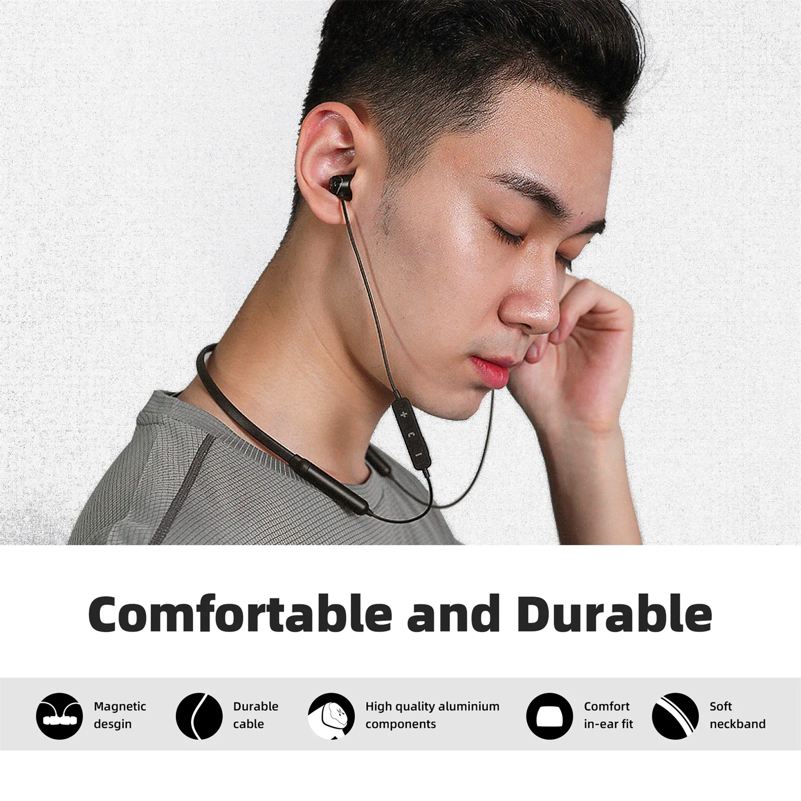 SoundMAGIC E11BT Neckband Bluetooth Headphones Wireless Sports Earphones in Ear Headset with Microphone Noise Isolating Earbuds