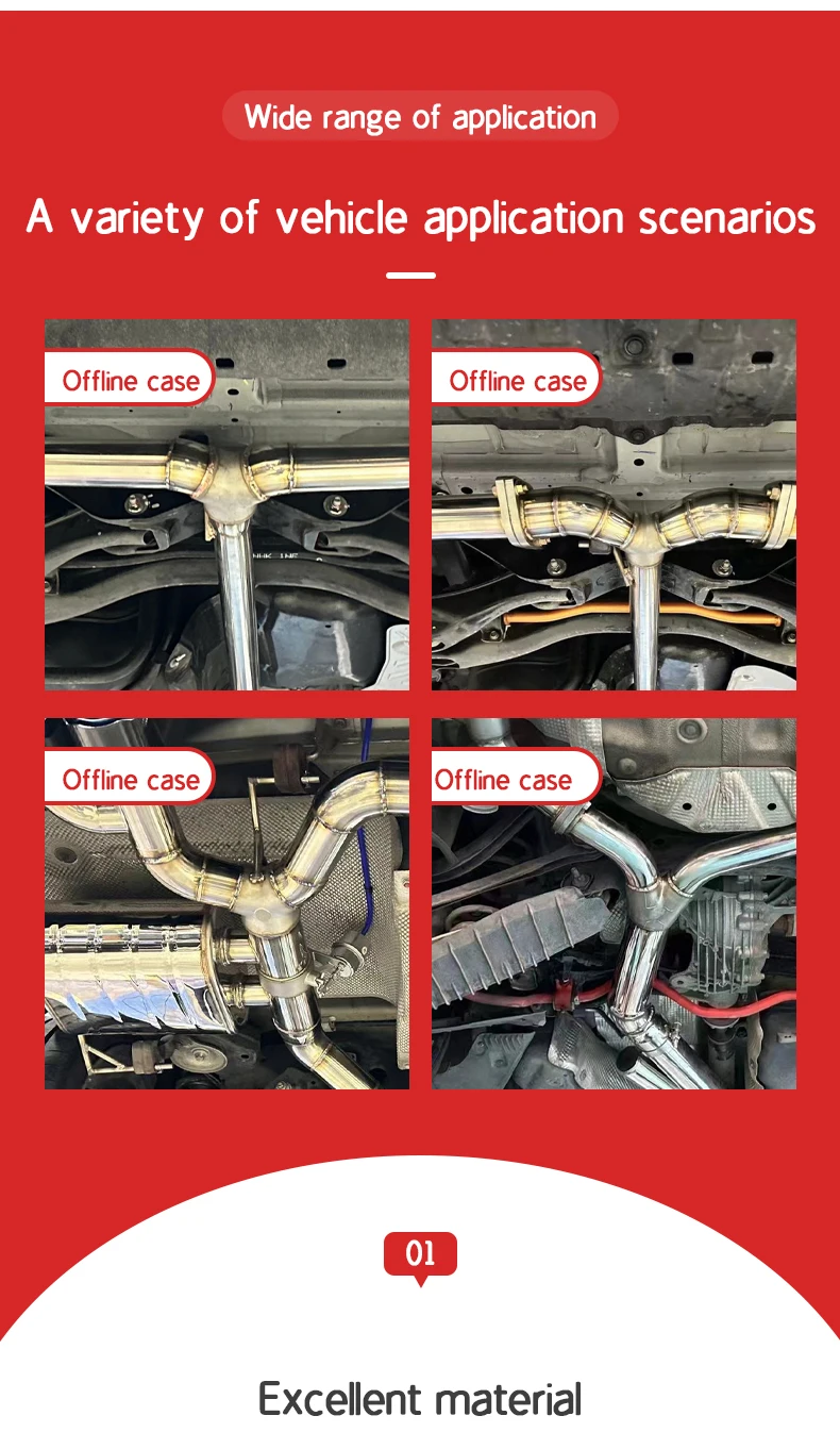 Autoteile 304 Edelstahl Y-Typ R-Typ Dreieck T-Stück 51 mm63mm76mm geschweißtes Rohr Auspuffrohr geschweißtes Schall dämpfer Verbindungs rohr – Detail 3