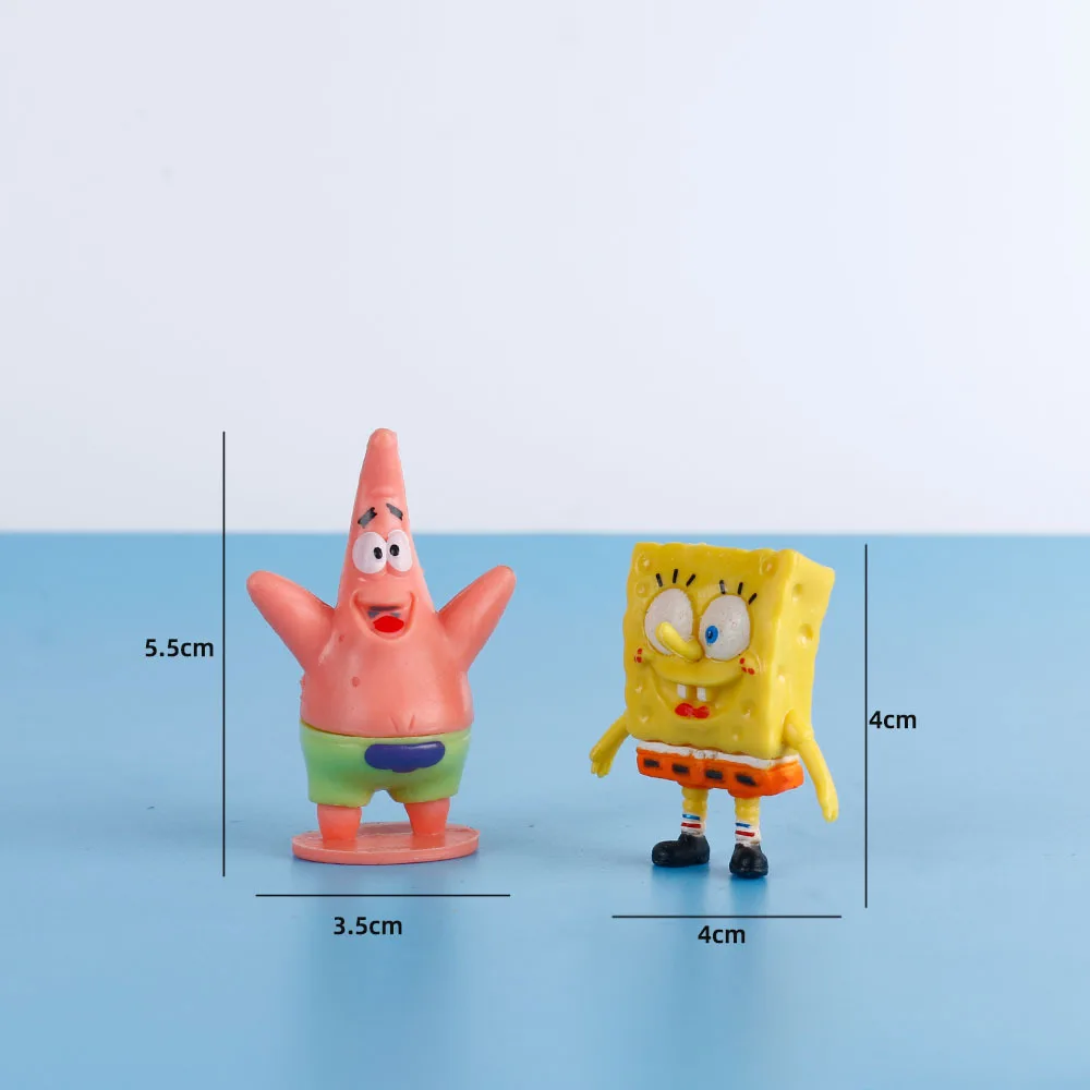 6pcs/Set Kawaii Patrick Star Sponges Bobs PVC Model Action Figure Dolls Cartoon Sponge Bobs Bobs Classic Toys For Children Xmas