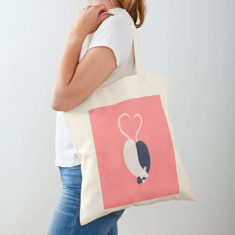 Ratty Love - Heart tails Tote Bag Shopper hand bag canvas tote tote bag woman