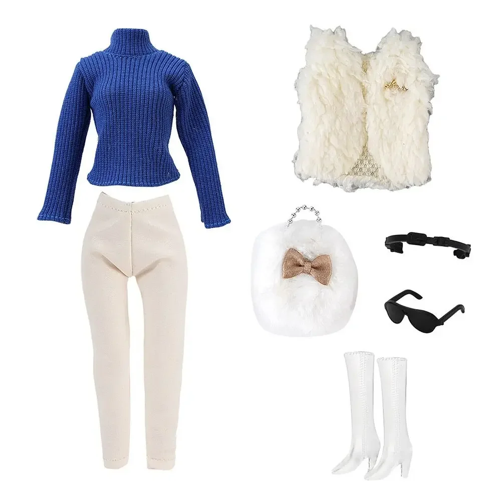 

Плюшевый жилет для куклы, сапоги, зимняя одежда, свитеры, сумки, брюки для куклы 1/6, модная повседневная одежда, аксессуары для кукол своими руками, 29 ~ 32 см