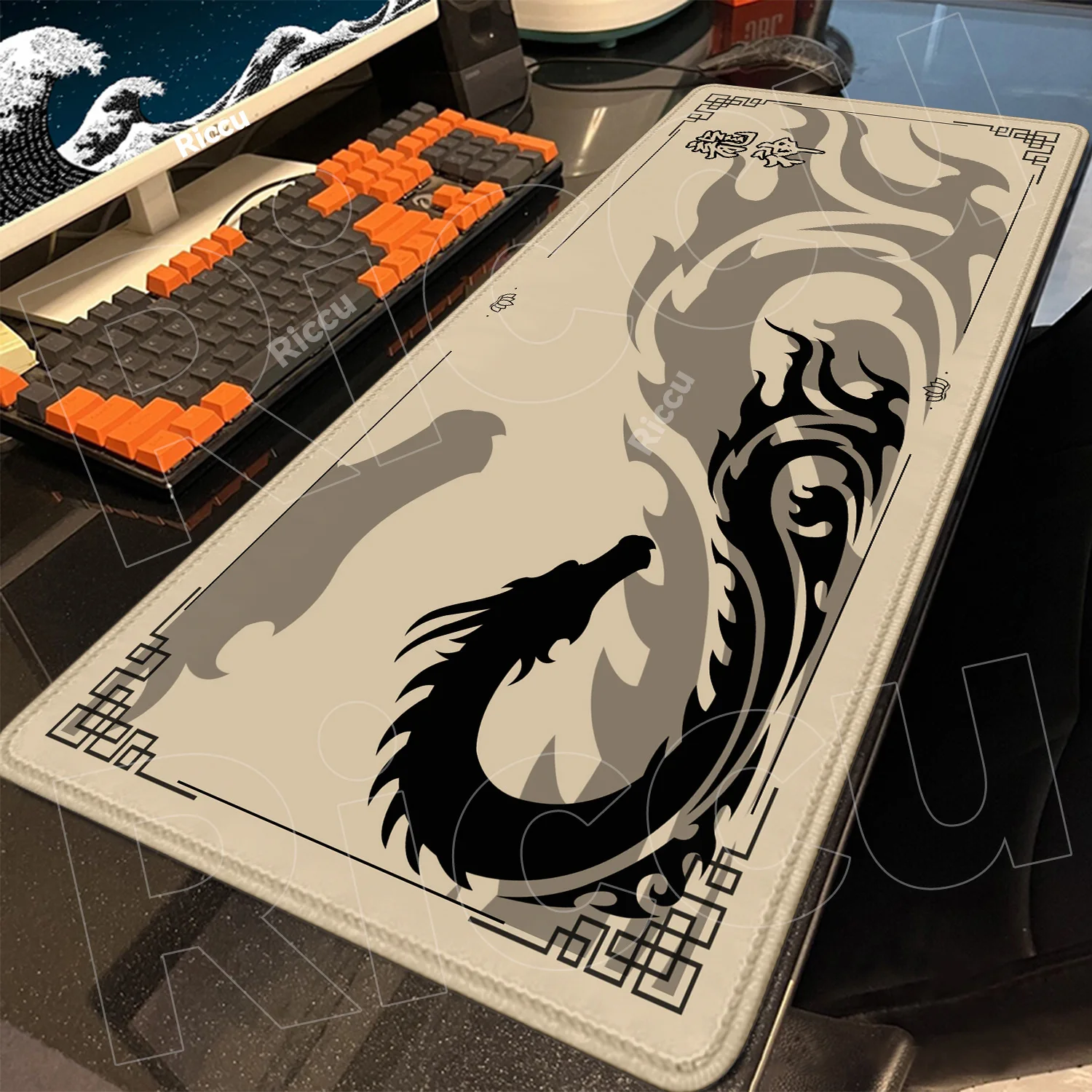 Japanese Dragon Large XXL Gaming Mousepad 900x400 700x300 Speed Desk Mat Anime Theme Keyboard Gamer Mouse Pad for Esports