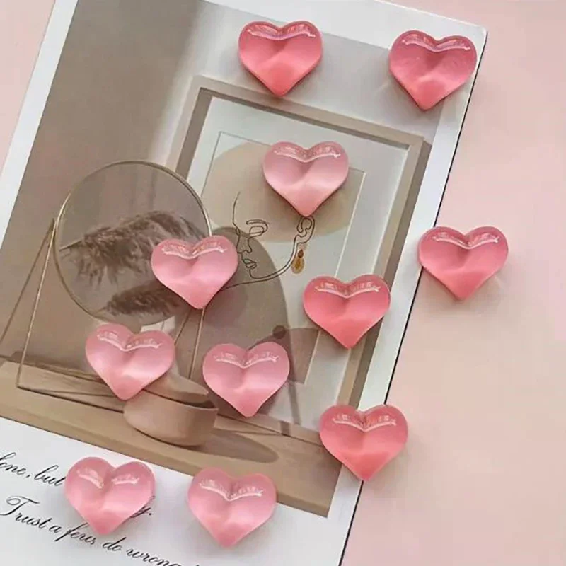 Heart Shaped Refrigerator Magnets Set Strong Plastic Water Ripple Design Magnetic Whiteboard Picture Fridge Accessories 10pcs