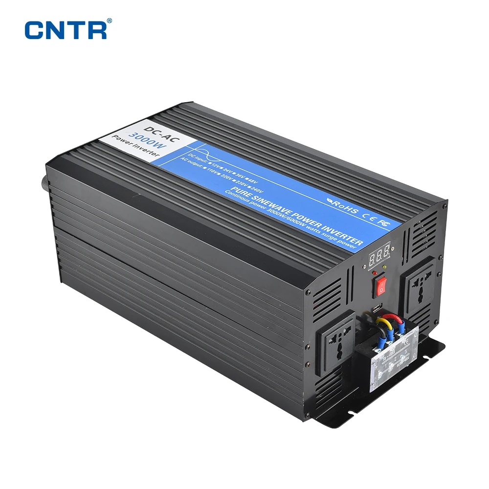 

3000W 12V 24V 48V DC to AC 220V Power Inverter Pure Sine Wave Solar Hybrid Inverter for Home Energy Storage and Camping