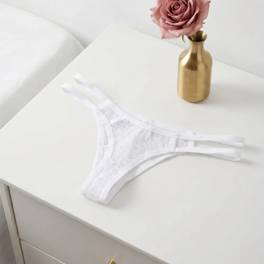 Transparent Low Waist Men Lace Hollow Thongs Underpants Thin Strap Men's Lace Panties Underwear T-back Male Briefs Men