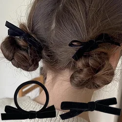 Sweet Black Velvet Bow Small Hair Claw Clip Scrunchies Bow Hair Clip Claw Clamp Headwear Girls Women Korean Hair Styling Tools