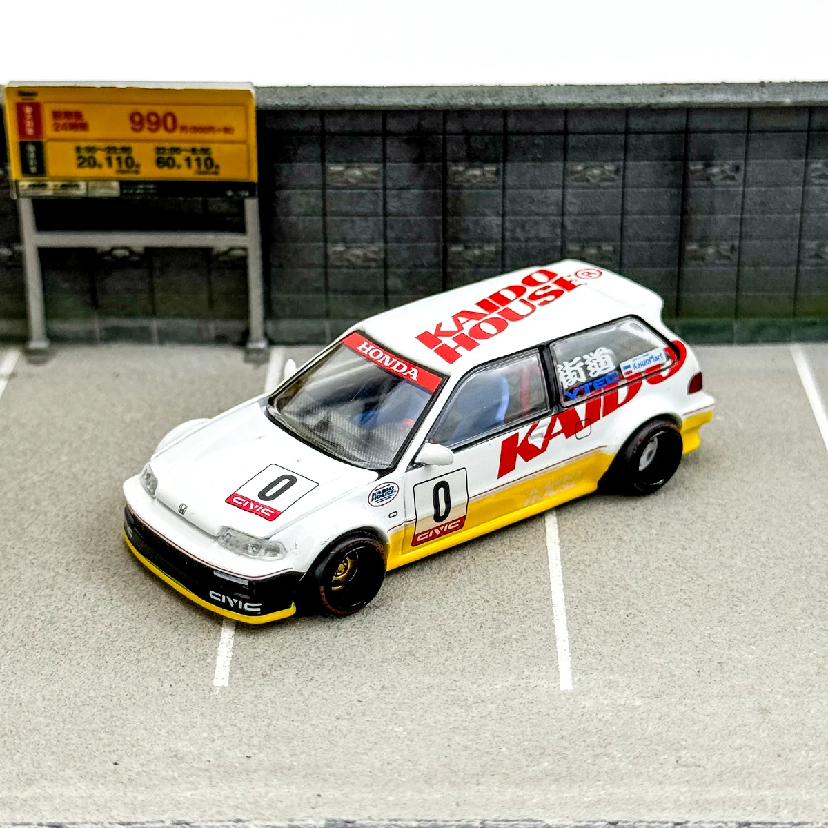 Diecast 1/64 Scale Car Honda Civic EF Kanjo V1 Racing Model Alloy Honda Civic EF Kanjo V1 Car Model Static Collection Display