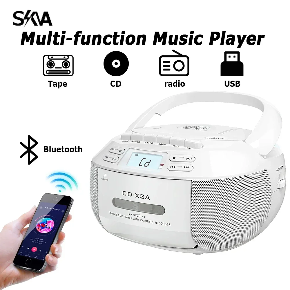 

Portable Music Players Support CD Tape FM/AM Radio USB Play Audio Build in Speaker for Anywhere Consumer Electronics