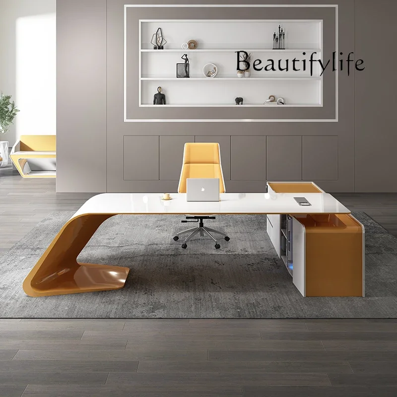 Y Boss Desk Simple Modern Fashion Manager Desk Large Desk White Paint Boss Table
