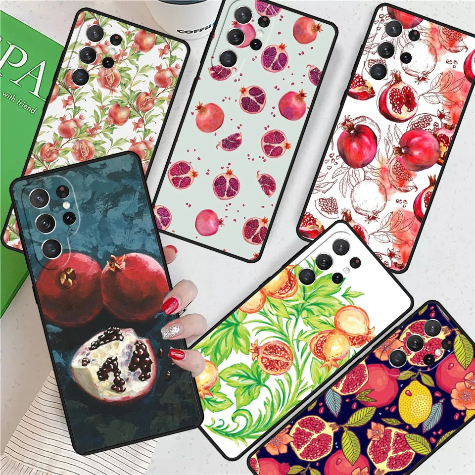 

tropical pomegranate pattern For Samsung Galaxy S24 Ultra S21 S22 S8 S9 S10 5G Note 10 20 Plus FE S23 Phone case Cover Coque