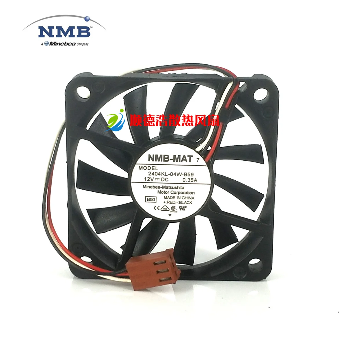 Nieuwe 2404kl-04W-B59 Originele Nmb 12V 0.35a 60*60*10Mm Driedraads Koelventilator 6Cm