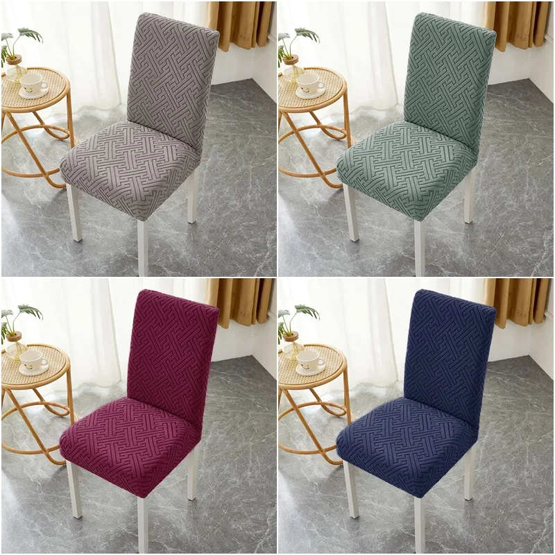 

1/2/4/6pcs Jacquard Chair Cover Universal Size Chair Covers for Dining Room Wedding Office Banquet Seat Slipcovers Home Decor